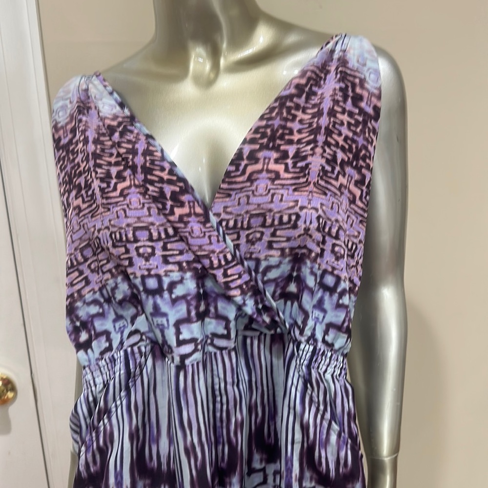 ☀️ Parker quintana jumpsuit romper multi purple print size M Medium